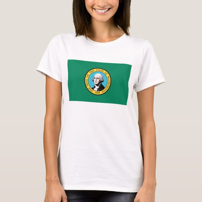 T-shirt femme avec drapeau de l'État de Washington (Devant)