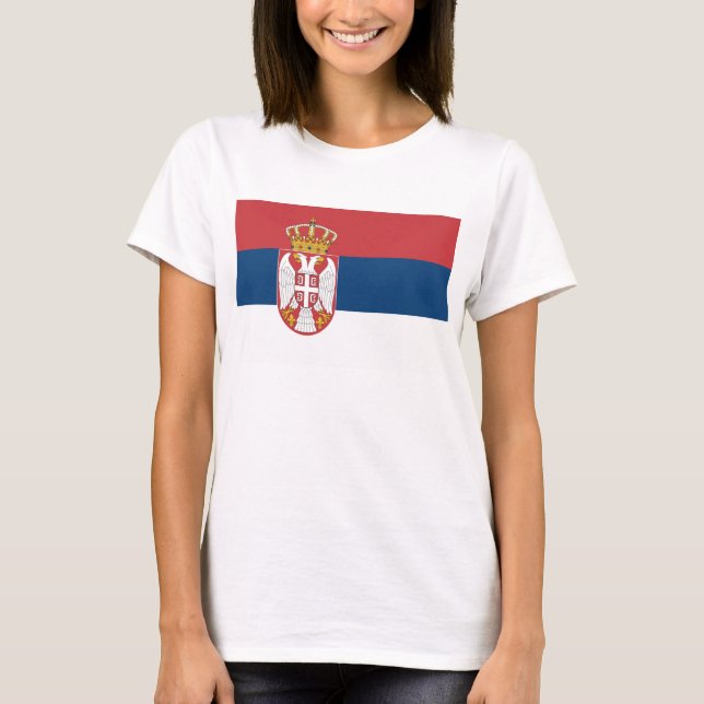 T-shirt femme avec drapeau de Serbie (Devant)