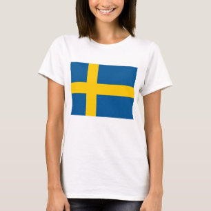 T-shirt femme avec drapeau de Suède
