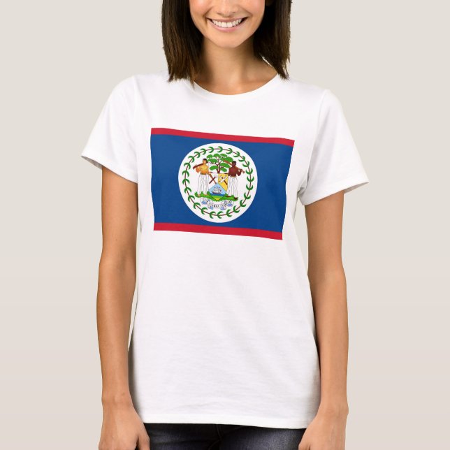 T-shirt femme avec drapeau du Belize (Devant)