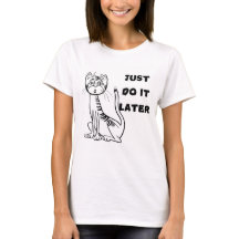 T-shirt femme avec fainéant chat