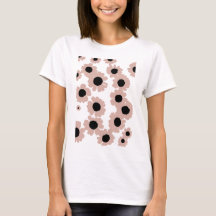 T-shirt femme avec imprimé beige à fleurs