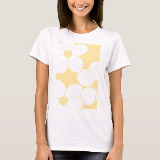 T-shirt femme avec imprimé fleuri jaune beurre
