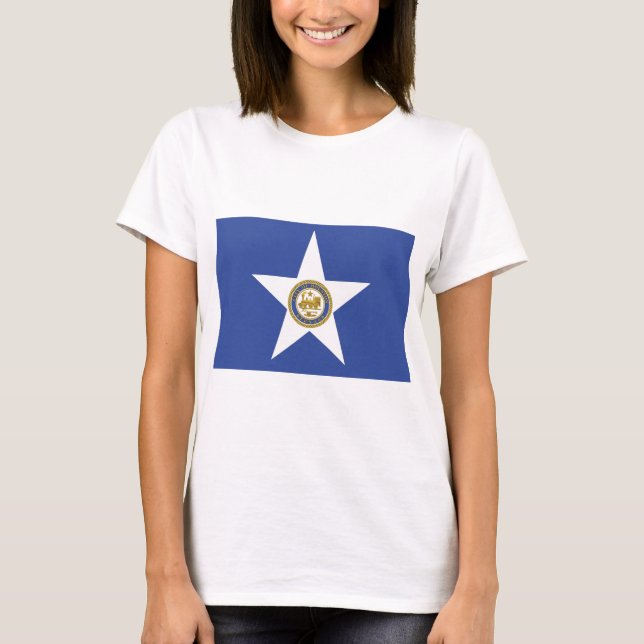T-shirt femme avec le drapeau de Houston, USA (Devant)