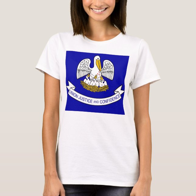 T-shirt femme avec le drapeau de l'État de Louisia (Devant)