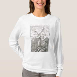 T-shirt Femme avec Raven, sur le bord d'un précipice