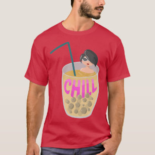 T-shirt Femme baignant dans Milk Tea chill sticker