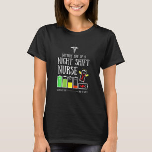 T-shirt Femme Batterie Vie D'Une Nuit Shift Nurse Nursin