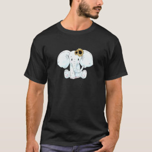 T-shirt Femme Bébé Eléphant Floral Fleur Fille mignonne An