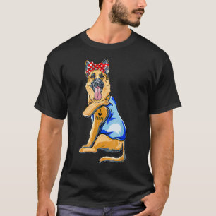 T-shirt Femme berger allemand chien tatouage I Love Maman 