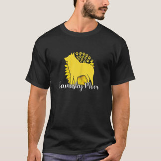 T-shirt Femme Best Samusky Maman Sunflower Chien Paws Moth