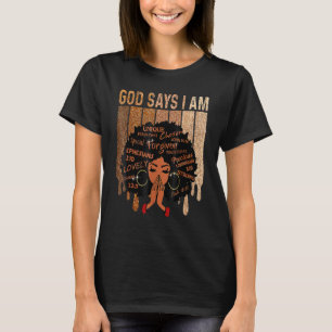 T-shirt Femme Black Girl Queen God Dit Que Je Suis Melanin