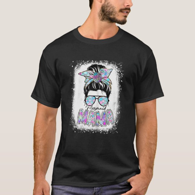 T-shirt Femme blanchie Mermaid Mama Messy Hair Bun (Devant)