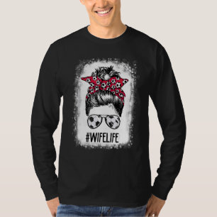 T-shirt Femme blanchie Vie Soccer Femme Messy Bun Hair Mot