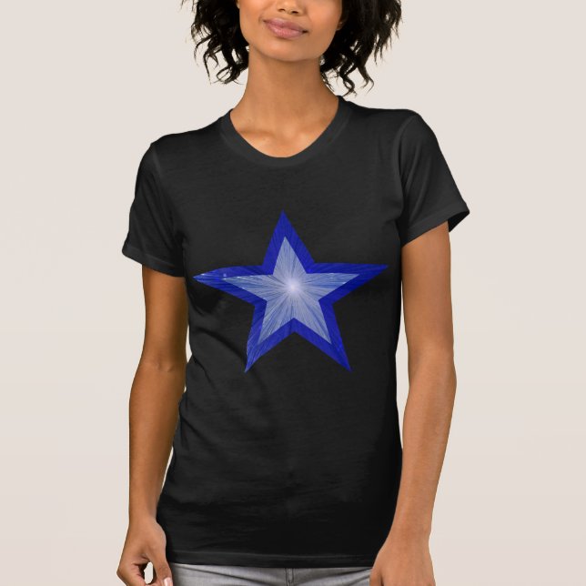 T-shirt femme bleu foncé Star 'deux tons' (Devant)