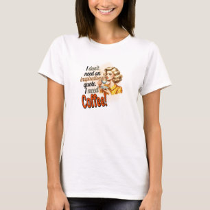 T-shirt Femme blonde rétro a besoin de café drôle