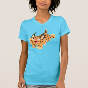 T-shirt Femme Bobcat, caricature à la poitrine fin