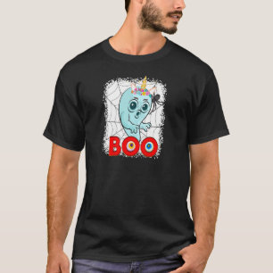 T-shirt Femme Boo Ghost et Flower Crown Unicorn Web Spider