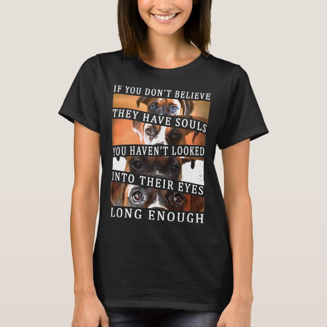 T-shirt Femme Boxe Yeux Chercher Chien Avoir L'Âme (Devant)