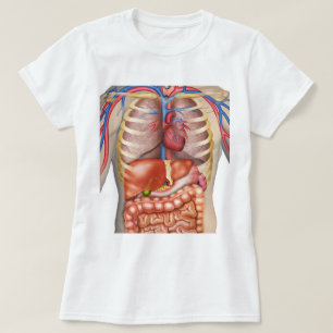 T-shirt Femme brouillée d'anatomie d'organes internes