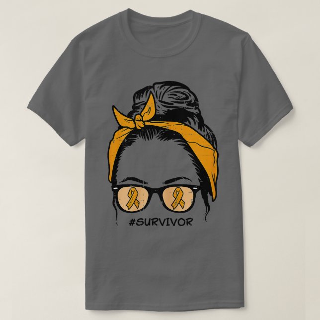 T-shirt Femme Bun Orange Ribbon Sunglass Survivante Leukem (Design devant)