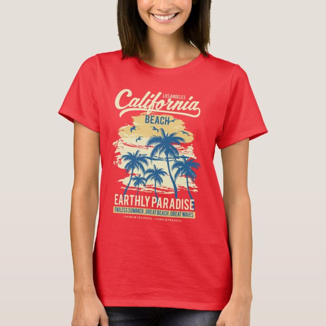 T-shirt femme California Beach (Devant)