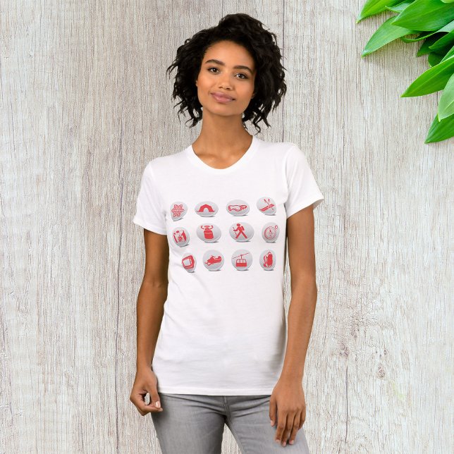 T-shirt Femme Camping Et Ski (Créateur téléchargé)