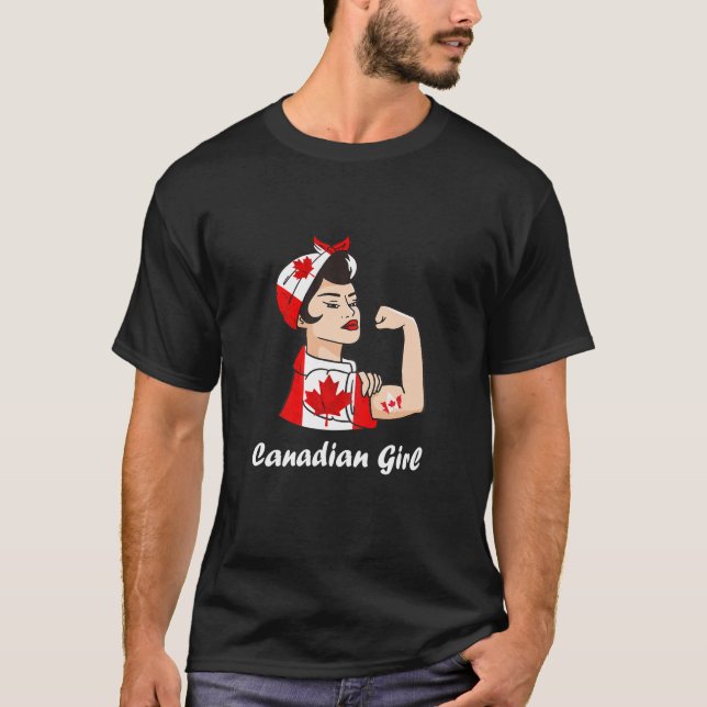 T-shirt Femme canadienne forte Maple Leaf Roo canadien (Devant)