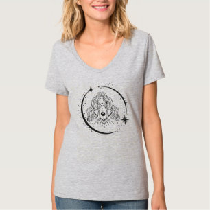 T-shirt Femme céleste, lune étoiles, boho, astronomie élég
