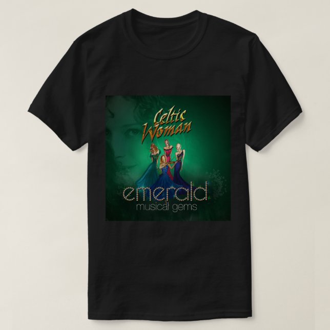 T-shirt Femme celtique émeraude gemmes musicales Sticker.p (Design devant)