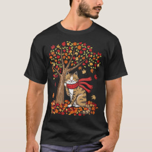 T-shirt Femme C'Est Automne Y'All Chat Leaf Automne Arbre 