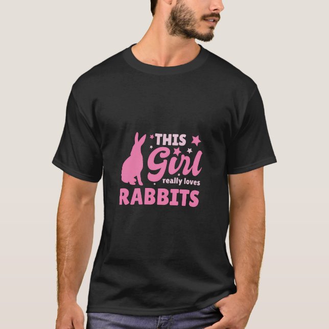 T-shirt Femme Cette Fille Aime Vraiment Les Lapins Cadeau  (Devant)