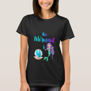 T-shirt Femme Cette Sirène Est 4 Mignonne Anniversaire Fil