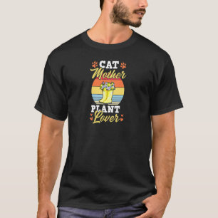 T-shirt Femme Chat Mère Plante Tendance Joli Jardin Floral