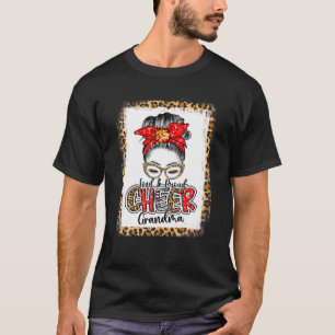 T-shirt Femme Cheer Grand-mère Messy Bun Leopard Cheerlead