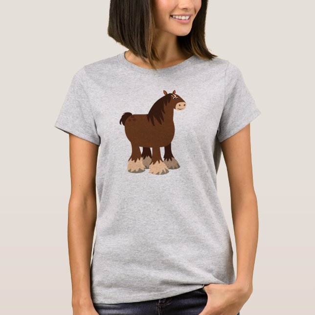 T-shirt femme Cheval de Shire, joli et calme (Devant)