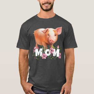 T-shirt Femme Cochon Maman mignonne Jeune Cochon Motif 573