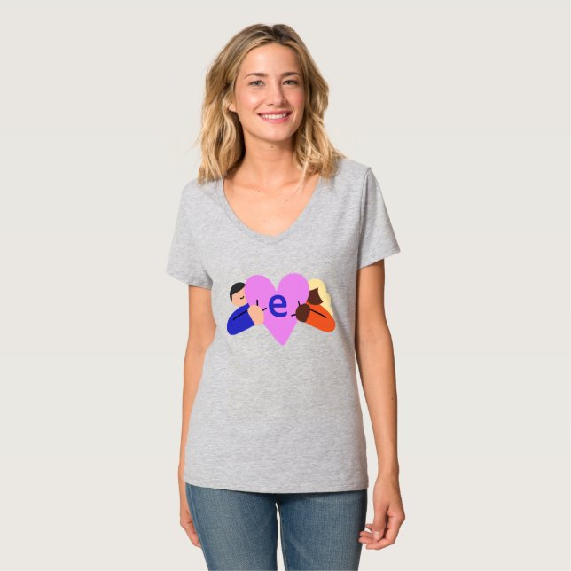 T-shirt Femme Compassion col V (Devant entier)