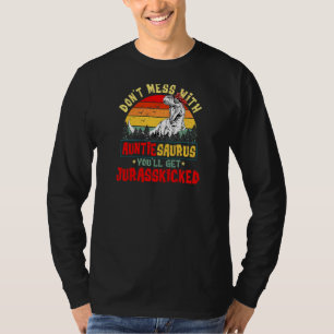 T-shirt Femme Cool Auntiesaurus Dinosaur Rex Cute Mother'