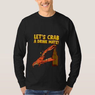 T-shirt Femme Crabe Drôle Boire Bière Plage Océan