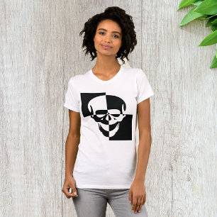 T-shirt Femme - Crâne noir et blanc