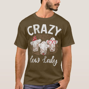 T-shirt Femme Crazy Vache Lady Ranch Fermier Animal d'élev