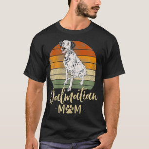 T-shirt Femme Dalmatie Maman Rétro Coucher de soleil Dalma