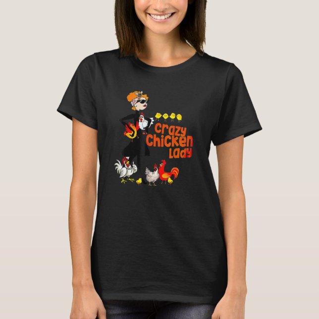 T-shirt Femme dame poule folle (Devant)