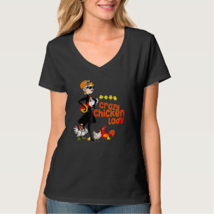 T-shirt Femme dame poule folle