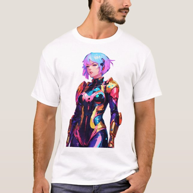 T-shirt Femme Dans Spacesuit Style Anime (Devant)