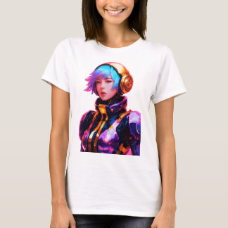 T-shirt Femme Dans Spacesuit Style Anime