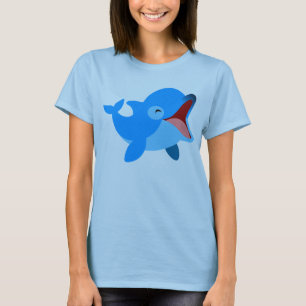 T-shirt femme dauphin jote rire caricature
