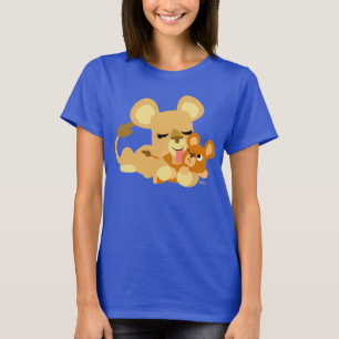 T-shirt Femme de bain Lion en caricature mignonne