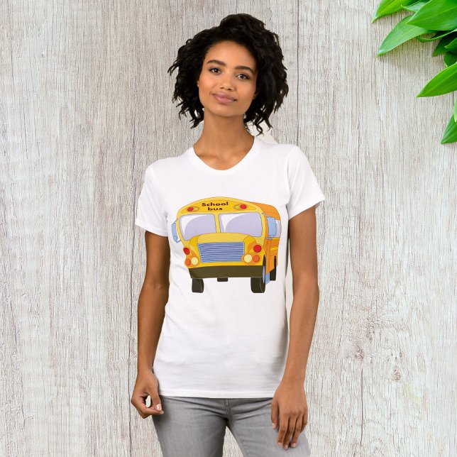 T-shirt femme de bus de l'école jaune (Créateur téléchargé)